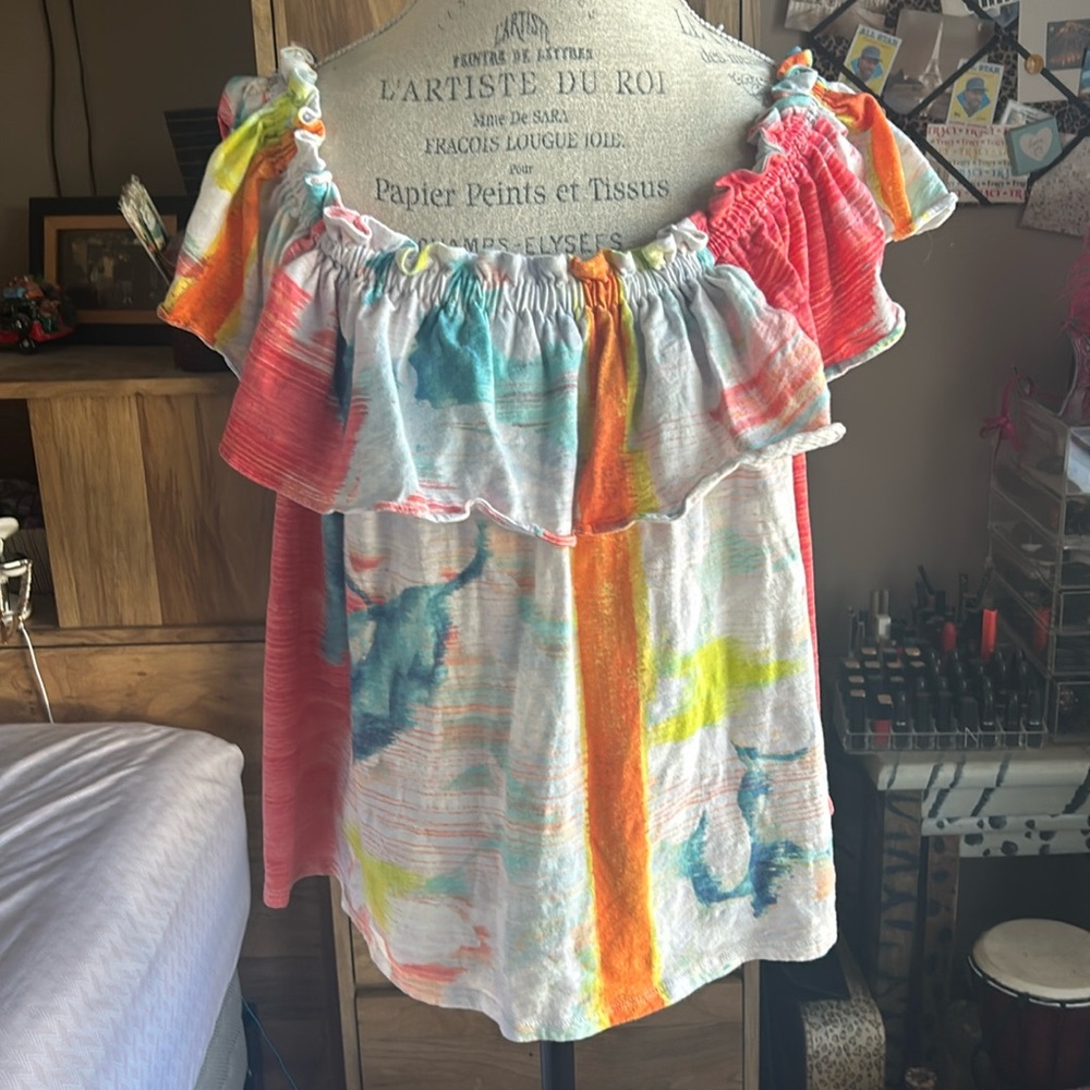 Anthropologie Meadow Rue Off the Shoulder Shirt - Large